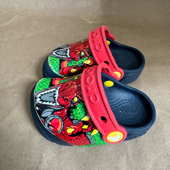 CROCS Toddler FunLab Lights Robosaur Rex Red Green Blue Light Up Clogs. Size C5 - Picture 4 of 6